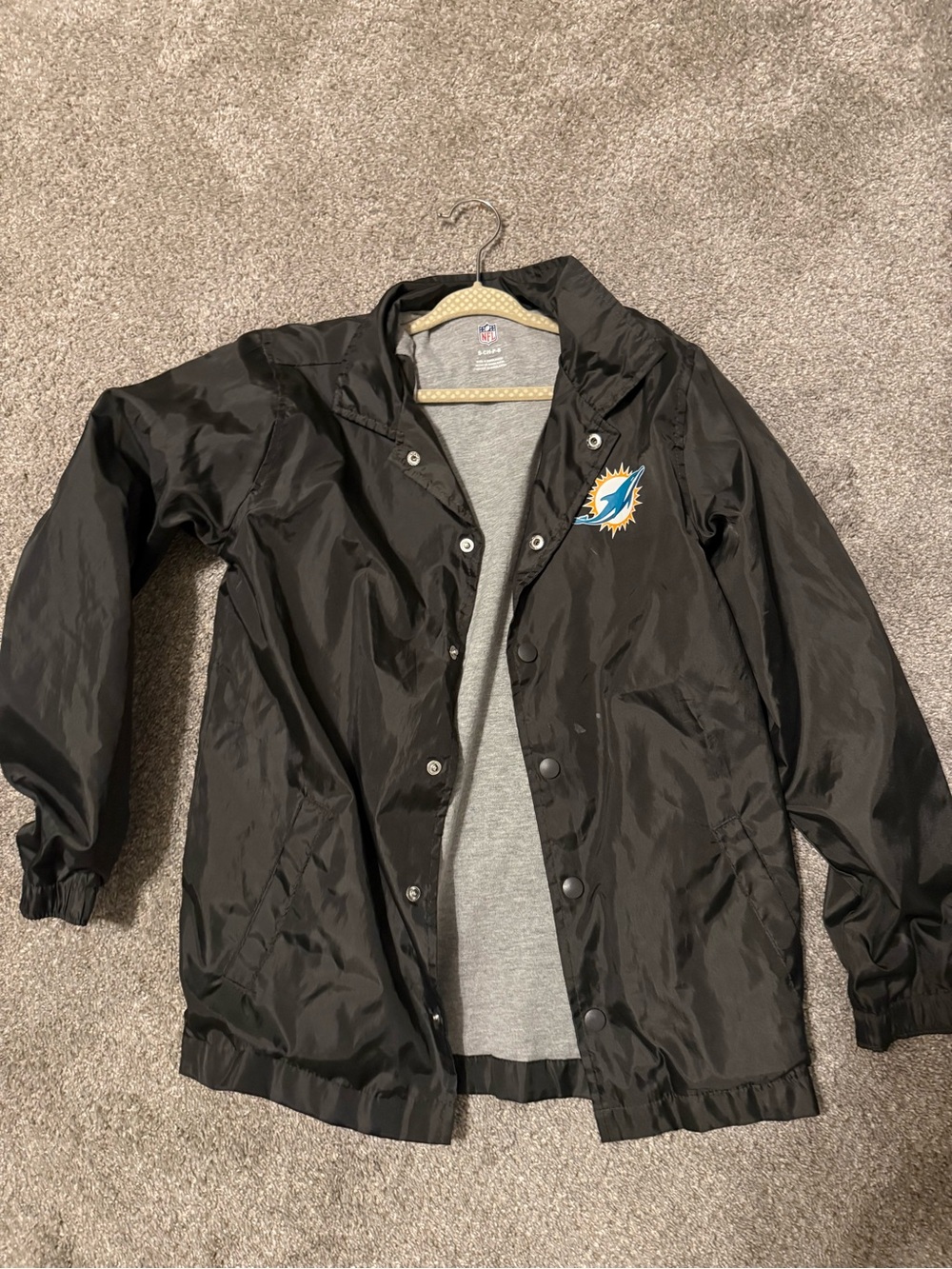 NFL Black Kids Raincoat with Team Logo